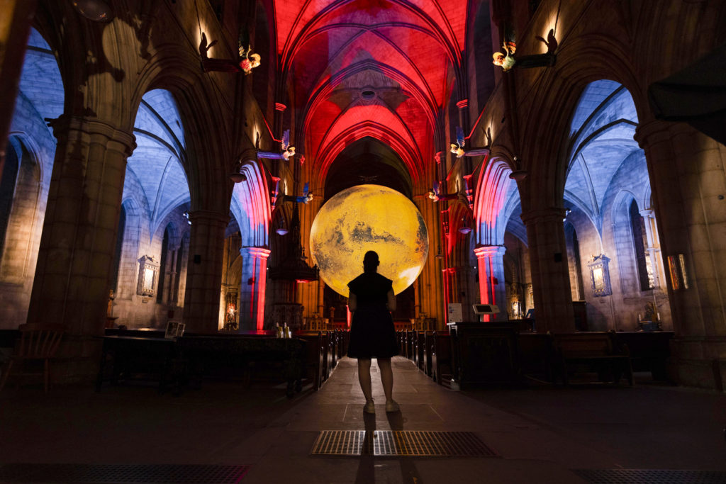 Spherical Sculpture of Mars Lands Inside a London Church